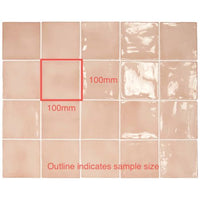 100x100 Rosina Blush Pink Gloss Tile