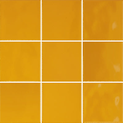 100x100 Martina Amber Yellow Gloss Tile