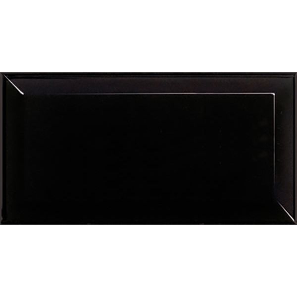 75x150 Gabrielle Beveled Black Gloss Tile