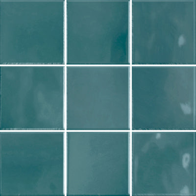 100x100 Martina Teal Blue Gloss Tile