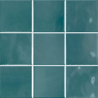 100x100 Martina Teal Blue Gloss Tile