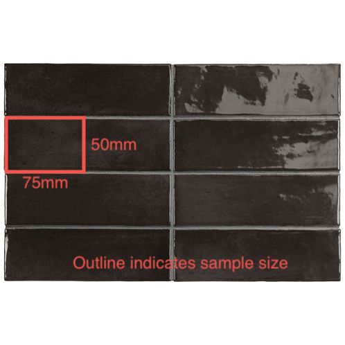50x150 Giulia Black Hat Gloss Tile