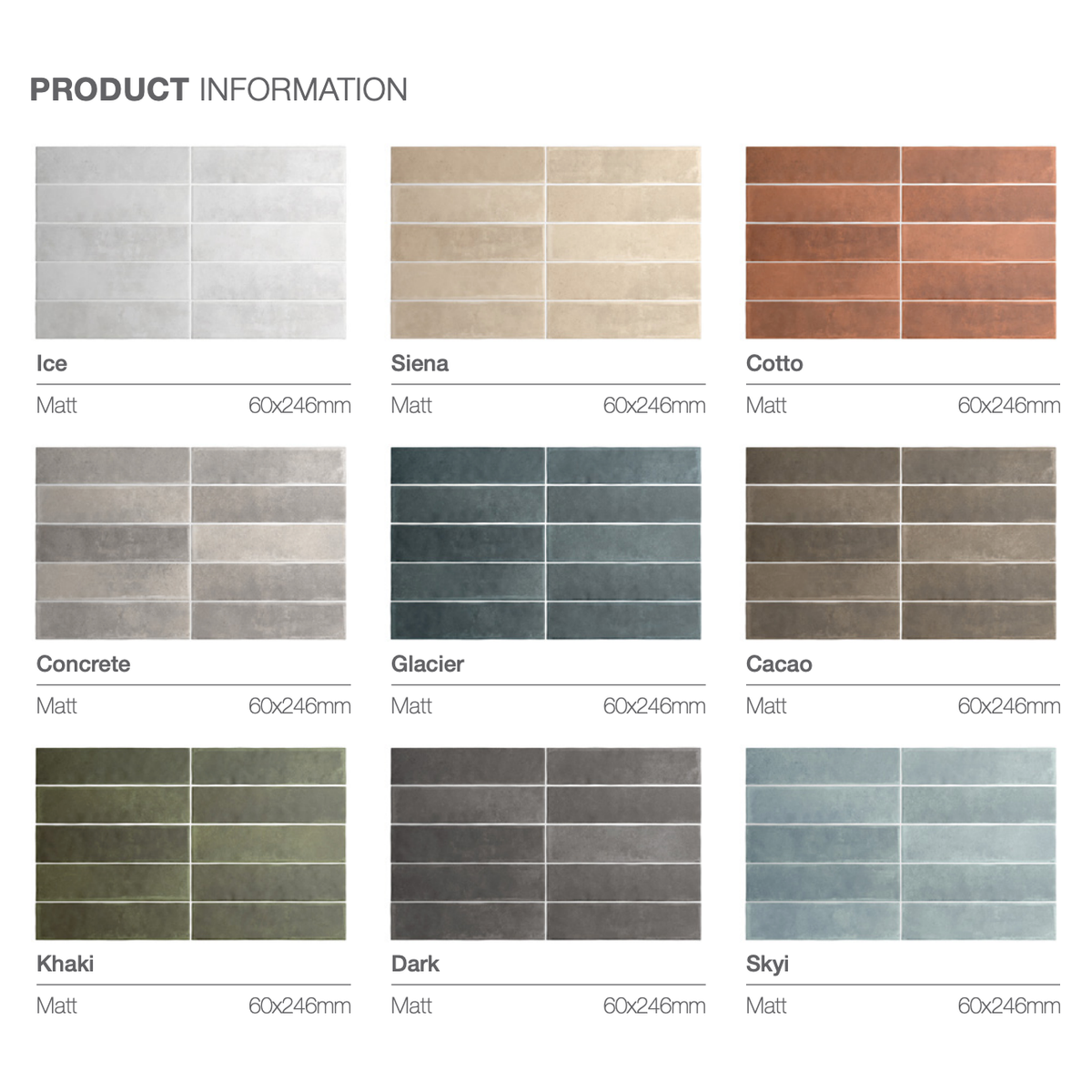 60x246 Mario Glacier Matt Tile