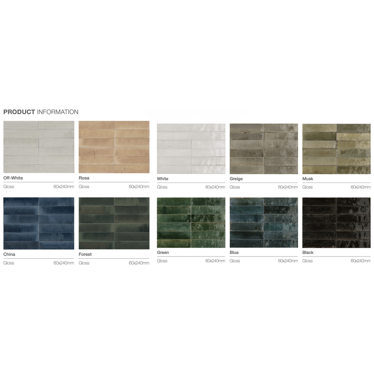 60x240 Irene Green Gloss Tile